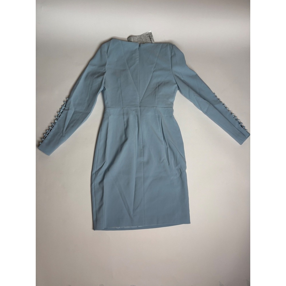 Fehaute Women's Light Blue Bow Long Sleeve Sheath Midi Dress Size S - Picture 5 of 11